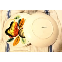 2 Vintage Obst Salatteller Teller Handbemalt Birne Apfel 7-1/8" von TheBeeskneesTreasure