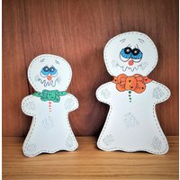 Halloween Goofy Geister Holz Handbemalt Tole Paint Vintage von TheBeeskneesTreasure