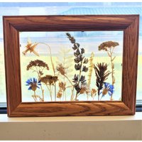 Vintage Getrocknete Blume Gerahmt Kunstwerk Schöne Boho Cottage Kern Hütte Bauernhaus Sonnenfänger von TheBeeskneesTreasure