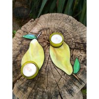 Glas Kerzenständer, Natur Inspirierte Wohndekor, Birne Kerzenhalter, Obst Herbst Dekor Geschenk Buntglas von TheBexShop