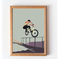 Liebe Bmx Fahrräder | Reiter Kunstdruck Mtb Bild Radfahrer Kunstwerk Radfahren Mountainbike Fahrer Poster Geschenk Home Wand Dekor Geschenke von TheBikeCo