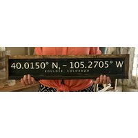 Boulder, Colorado | | Co Längen - Und Breitengrad Zeichen Unisex Hochzeit Einweihungsfeier Geschenk Zum Ruhestand Baby Handarbeit Aus Weiblichem von TheBirchLambRoad