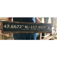 Gonzaga Universität | | Gu Längen - Und Breitengrad Zeichen Rustikale Wohnkultur Geschenk Für Sie Ihn Abschluss Unikat Holzschild Individuell von TheBirchLambRoad