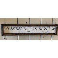 Hawaii | | Hi Längen - Und Breitengrad Zeichen Rustikales Wohndekor Geschenk Für Ihn/Sie Hochzeit Gebietsschema Stadt, Bundesland von TheBirchLambRoad
