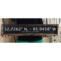 Lake Martin, Alabama | | Al Längen - Und Breitengrad Zeichen Geschenk Für Ihn/Sie Hochzeit Ruhestand |Schwarz & Weiß Abschluss von TheBirchLambRoad