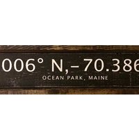 Meerespark, Maine | | Me Längen - Und Breitengrad Zeichen Geschenk Für Sie Ihn Hochzeit Reisenden Abenteurer Besatz Meerespark, Maine | | Me Längen - Und Breitengrad Zeichen Geschenk Für Sie Ihn Hochzeit Reisenden Abenteurer Besatz von TheBirchLambRoad