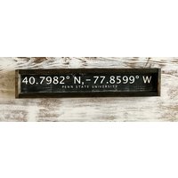 Penn State Universität | | Netzteil Längen - Und Breitengrad Zeichen Geschenk Für Sie/Ihn Senior Wohnheim Dekor |Schwarz&weiß Graduierung von TheBirchLambRoad