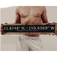 Schiffbruch Strand, Kauai | | Hi Längengrad Und Breitengrad Zeichen Geschenk Für Ihn/Sie Wedding Locale Stadt, Bundesstaat Baby von TheBirchLambRoad