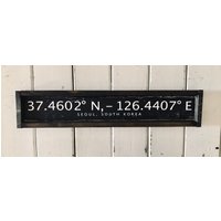 Seoul, Südkorea | Asien Längengrad Und Breitengrad Zeichen Rustikales Geschenk Für Ihn/Sie Hochzeit Reisende| Abschluss von TheBirchLambRoad