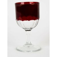 Antikes Us Glas Plain Mioton Water Wine Goblet Rubin Rot Gebeizt Eapg von TheBlackPearlVintage