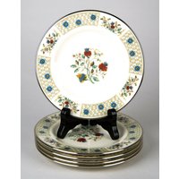 Gorham Beau Jardin Museum Collection Brot & Butter Teller Set Von 5 Vintage Fine China Geschirr von TheBlackPearlVintage