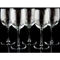 Vintage Klare Weingläser Set Mit 5 Crystal Stemware Barware von TheBlackPearlVintage
