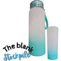 2Er Set| Frosted Ombre Farbverlauf 500Ml/16.9Oz Glas Wasserflasche & Passende 3 G Schnapsglas | Sublimation Und Individualisierung von TheBlankStockpile