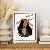 Queen Chica || African American Fashion Illustration Kunstdruck Grußkarte von TheBlaqueOrchid