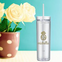 Ananas Personalisierte 16 Unzen Acryl Skinny Tumbler - Ttc Unfruchtbarkeit Baby Ivf Iui Psych Hochzeit von TheBoozyBride