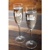 Big Little 2Er Set Sektkelche Oder Schnaps Gläser Sorority Sisters Pled Rush Week Laser Graviert von TheBoozyBride