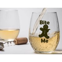 Bite Me Lebkuchen-Weihnachtsgeschenk - 21 Unzen Weinglas, Pint, Pilsner, Becher, Einmachglas Oder Kaffee-/Teetasse Oh Snap von TheBoozyBride