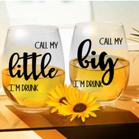 Call My Big Little I'm Fraucher 2Er-Set - Weinglas, Pint, Pilsner, Tumbler, Einmachglas Oder Kaffee-/Teetasse Sorority Sister Versprechen Rush von TheBoozyBride