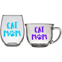 Cat Mom - 21 Unzen Weinglas, Pint, Pilsner, Becher, Einmachglas Oder Kaffee-/Teetasse von TheBoozyBride