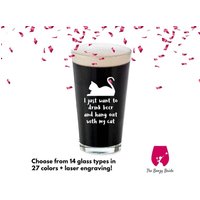 Ich Möchte Nur Bier Trinken Und Mit Meiner Katze Abhängen - 21 Unzen Weinglas, Pint, Pilsner, Stahlbecher, Einmachglas Kaffee-/Teetasse von TheBoozyBride