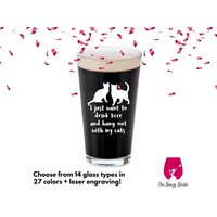 Ich Will Nur Bier Trinken Und Mit Meinen Katzen Rumhängen - 21 Unzen Weinglas, Pint, Pilsner, Stahlbecher, Einmachglas & Kaffee-/Teetasse von TheBoozyBride