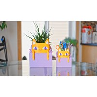 Omori Gelbe Katze Blumentopf 3D Gedruckter Schreibtisch Dekor von TheBuildPlate