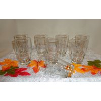 Vintage Glas Mcm Cut Star Juice Cocktail Gläser | 8 von TheBusyBarCart