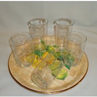 Vintage Glas Mcm Etched Dot Und Band Trinken Highball Cocktailbecher Gläser | 5 - 9 Unzen 8 von TheBusyBarCart