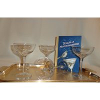 Vintage Glas Mcm Geätzte Punkte Und Swirl Nic Nora Martini Cocktail Gläser | 5 von TheBusyBarCart