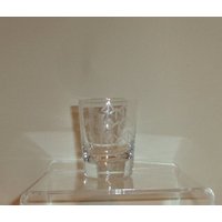 Vintage Glas Mcm Geätztes Bambus Schnussglas von TheBusyBarCart