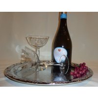 Vintage Glasoptik Geätzte Mama Blume Langer Stiel Hochzeit Toasting Champagner Coupe Cocktail Gläser | 2 von TheBusyBarCart