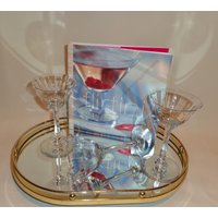 Vintage Glasoptik Langer Stiel Martini Craft Cocktail Gläser | 3 von TheBusyBarCart