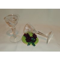 Vintage Glasschliff Frosted Star Martini Craft Cocktail Gläser | 4 - 2 Sets Von 4 Verfügbar von TheBusyBarCart
