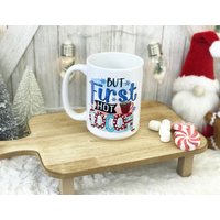 But First Hot Cocoa 15Oz Weihnachts Kaffeetasse/Tier Tablett Dekor Bauernhaus Weihnachtsgeschenk Heiße Schokolade Urlaubsbecher von TheBusyBeeFactory