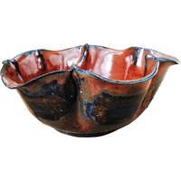 Handgetöpferte Keramik Blumenschale Kupferrote Servierschale von TheButlersPottery