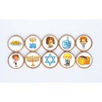 Hanukkah Magnet Set/10Er 2 3/8 X 1/4 Zoll Kühlschrankmagnete Montessori Lehrer Geschenk Kinder Urlaubsmagnete von TheButtercupHouse