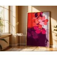 Abstract Floral Wall Art Bold Red & Pink Vibrant Print Abstract Floral Wall Art Bold Red & Pink Vibrant Print von TheCalmEdition