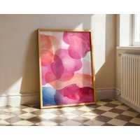 Coral Pink Watercolor Print - Soft Abstract Modern Wall Art von TheCalmEdition