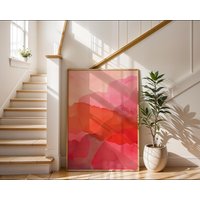 Coral Red Abstract Art Print - Vibrant Pink Watercolor Design von TheCalmEdition