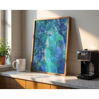 Forest Light Abstract Print, Blue Green Teal | Multiple Sizes A1-A3 von TheCalmEdition