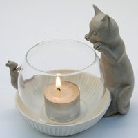 Katzen-Teelichthalter, Katzen-Kerzenhalter, Katze-Liebhaber-Kerze, Katzenliebhaber-Geschenk, Katzen-Dekor, T-Lichthalter, Katzengeschenke Für Sie von TheCatLoverGiftCo