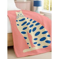 Verspielte Katze Gedruckte Gesteppte Decke - Kuschelige Coral Pink Quilt Mit Modernem Blaue Design, Perfekt Für Wohnzimmer, Schlafzimmer, Sofa Dekor Verspielte Katze Gedruckte Gesteppte Decke - Kuschelige Coral Pink Quilt Mit Modernem Blaue Design, Perfekt Für Wohnzimmer, Schlafzimmer, Sofa Dekor von TheCenturyStudio