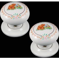 Keramik Türknauf Set Weiß Teddybären | Paar Keramik Türknauf Set Weiß Teddybären | Paar von TheCeramicStore
