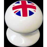 Weißer Keramik Schrank Schublade Knauf Pull Union Jack Kleiderschrank von TheCeramicStore