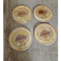 Retro Lakers Untersetzer | 4 - Sport Kunst Untersetzer. Los Angeles Basketball # C-014 von TheChosenTime