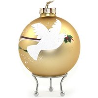 Gold Handbemalte Glas Friedenstaube Christbaumkugel von TheChristmasCart