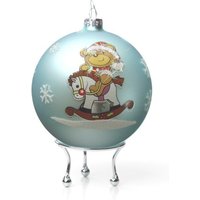 Himmelblaue Handbemalte Glas-Weihnachtsschaukelpferd-Kugel von TheChristmasCart