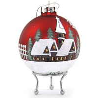 Rote Handbemalte Dorfkugel Aus Glas von TheChristmasCart
