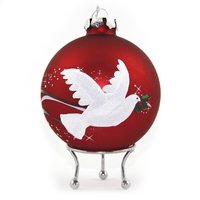 Rote Handbemalte Friedenstaube Aus Glas von TheChristmasCart