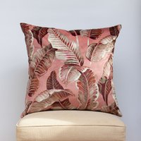 Calathea Dschungelblatt Samt Extragroßes Kissen. Dunkles Rosen-Rosa Tropisch Inspiriertes Palmenblatt-Design. 60X50cm Xl Kissenbezug von TheCoastalCushionCo
